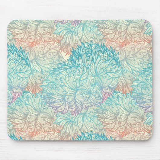 Multicolor Floral Doodle Patroon Muismat (Voorkant)