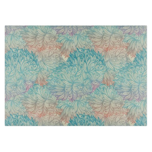 Multicolor Floral Doodle Patroon Snijplank (Voorkant)