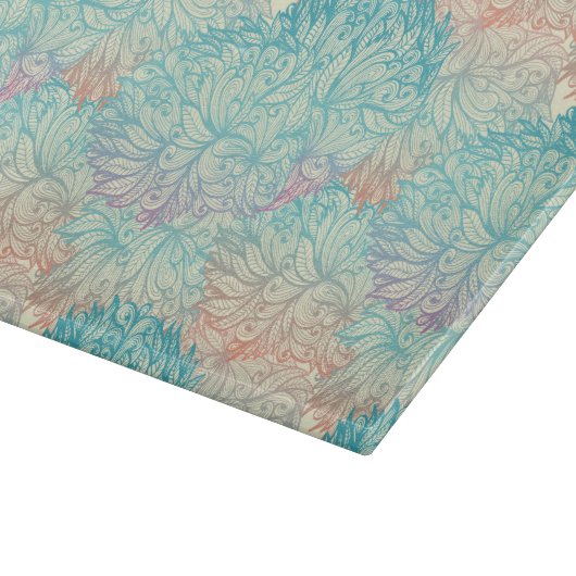 Multicolor Floral Doodle Patroon Snijplank (Hoek)