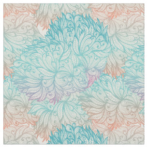 Multicolor Floral Doodle Patroon Stof