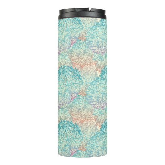 Multicolor Floral Doodle Patroon Thermosbeker (Achterkant)