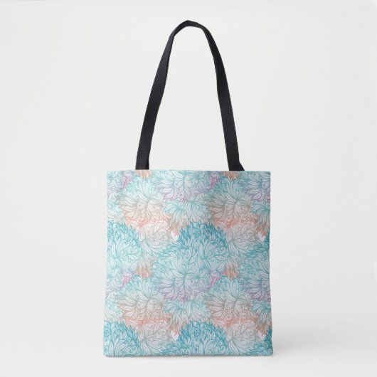 Multicolor Floral Doodle Patroon Tote Bag (Voorkant)