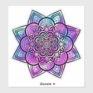 Multicolor Floral Mandala Art Sticker