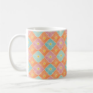 Multicolor Flower Mosaic Retro Koffiemok
