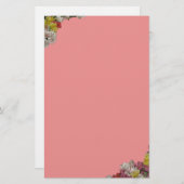 Multicolor Flowers op roze banketbakkerswerk Briefpapier (Voorkant / Achterkant)