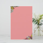 Multicolor Flowers op roze banketbakkerswerk Briefpapier (Staand voorkant)