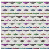 Multicolor Flying Saucers UFOs Stof (Swatch)