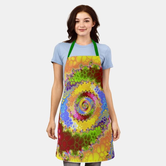  Multicolor Fractal Spiral Schort (Gedragen)