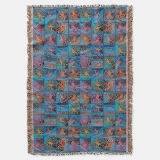 Multicolor Frog Throw Blanket Deken