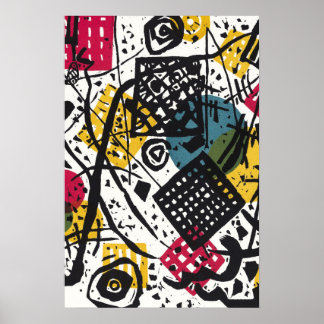 Multicolor Funky Abstracte kunst Poster