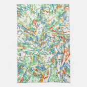 Multicolor gebogen lijnpatroon - Retro kleur Theedoek (Verticaal)