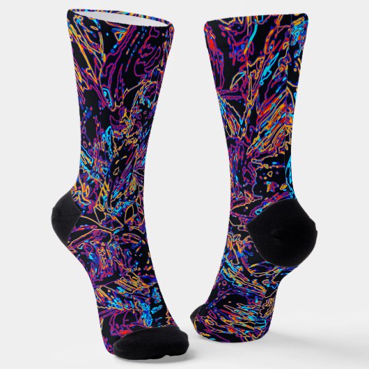 Multicolor gebogen lijnpatroon sokken (Gebogen)