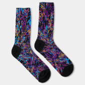 Multicolor gebogen lijnpatroon sokken (Rechts)