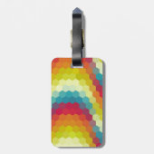 Multicolor Geometric Hexagon Pattern Bagagelabel (Achterkant verticaal)