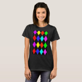 Multicolor Geometric Large Harlequin Pattern T-shirt (Voorkant volledig)