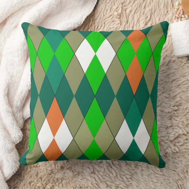 Multicolor geometric pattern rhombuses minimalism kussen (Deken)