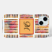 Multicolor Geometrisch Abstract Streepmonogram Case-Mate iPhone Case (Achterkant (horizontaal))