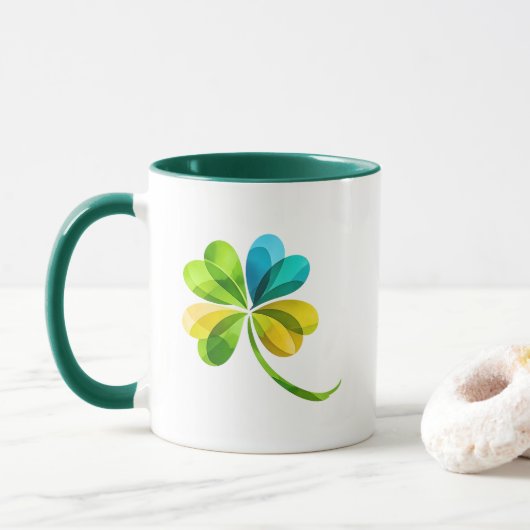 Multicolor geometrische klavertje vier St. Patrick Mok (Met donut)
