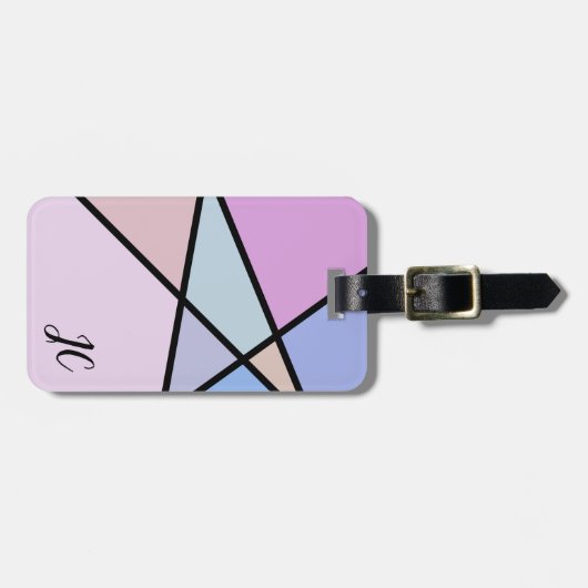 Multicolor geometrische lijnen en vormen bagagelabel (Voorkant horizontaal)