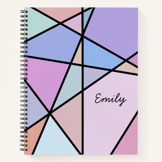 Multicolor geometrische lijnen en vormen notitieboek (Voorkant)