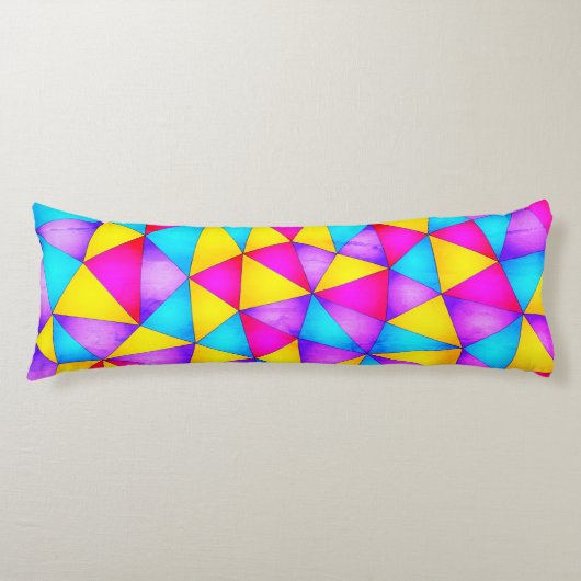 Multicolor geometrische vormen lichaamskussen (Voorkant)