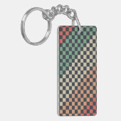 Multicolor geruite stijl sleutelhanger (Voorkant Links)