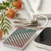 Multicolor geruite stijl sleutelhanger (Voorkant Rechts)