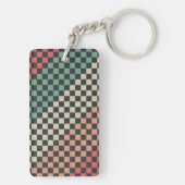Multicolor geruite stijl sleutelhanger (achterkant)