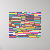 Multicolor gestreepte abstract met vloeiende curve canvas afdruk (Voorkant)