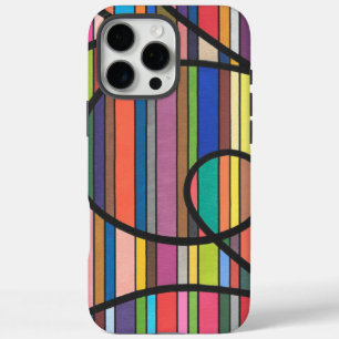 Multicolor gestreepte abstracte stromende zwarte c iPhone 16 pro max hoesje