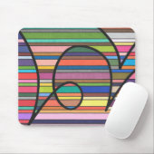 Multicolor gestreepte abstracte stromende zwarte c muismat (Met muis)