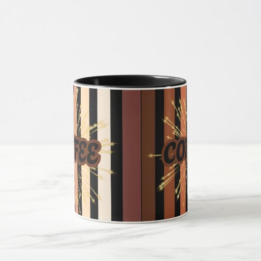 Multicolor Gestreepte koffie Mok (Midden)