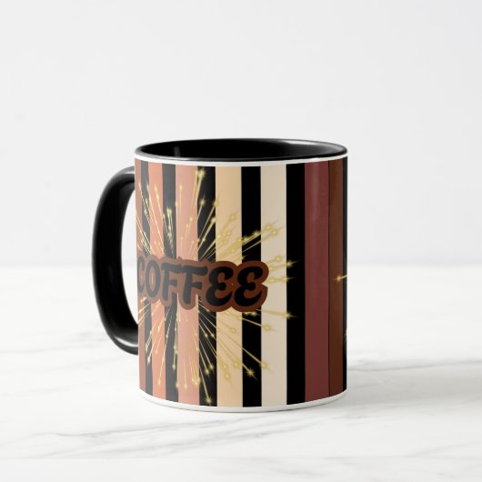 Multicolor Gestreepte koffie Mok (Voorkant links)
