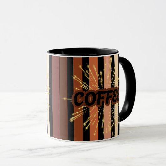 Multicolor Gestreepte koffie Mok (Voorkant rechts)