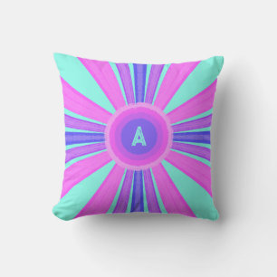 Multicolor gestreepte monogram  kussen