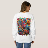 Multicolor Gewatteerd Haak T-shirt (Achterkant volledig)