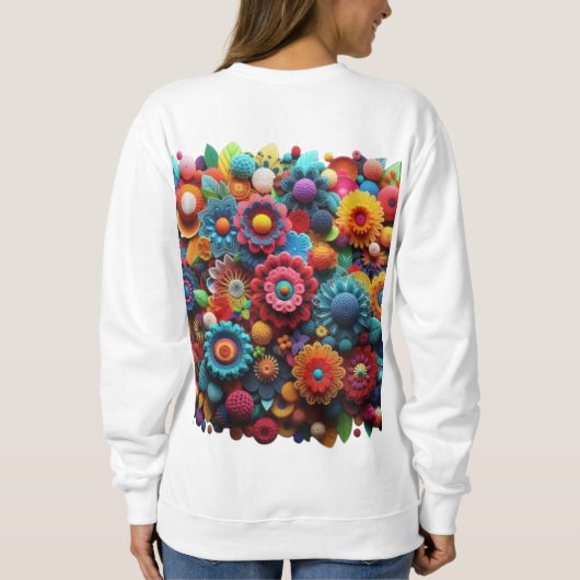 Multicolor Gewatteerd Haak T-shirt (Achterkant)
