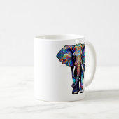 Multicolor Glas in lood Elephant 3 Koffiemok (Voorkant rechts)