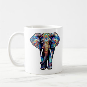 Multicolor Glas in lood Elephant 3 Koffiemok