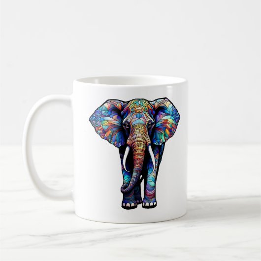 Multicolor Glas in lood Elephant 3 Koffiemok (Links)