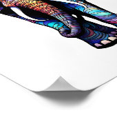 Multicolor Glas in lood Elephant 3 Poster (Hoek)