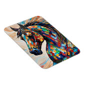 Multicolor Glas in lood Mozaïek Paard 15 Magneet (Rechterzijde)