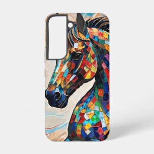 Multicolor Glas in lood Mozaïek Paard 15 Samsung Galaxy Hoesje