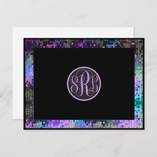 Multicolor Glitter en Sparkles Hartelijk dank Briefkaart (Voorkant / Achterkant)