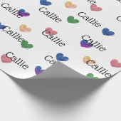 Multicolor Glitter Hearts Girly Wrapping Paper Cadeaupapier (Hoek)