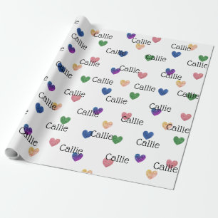 Multicolor Glitter Hearts Girly Wrapping Paper Cadeaupapier