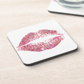 Multicolor Glitter Lips #11 Bier Onderzetter (Linkerzijde)