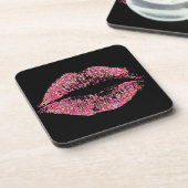 Multicolor Glitter Lips #4 Bier Onderzetter (Linkerzijde)