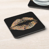 Multicolor Glitter Lips Drankjes Onderzetter (Linkerzijde)