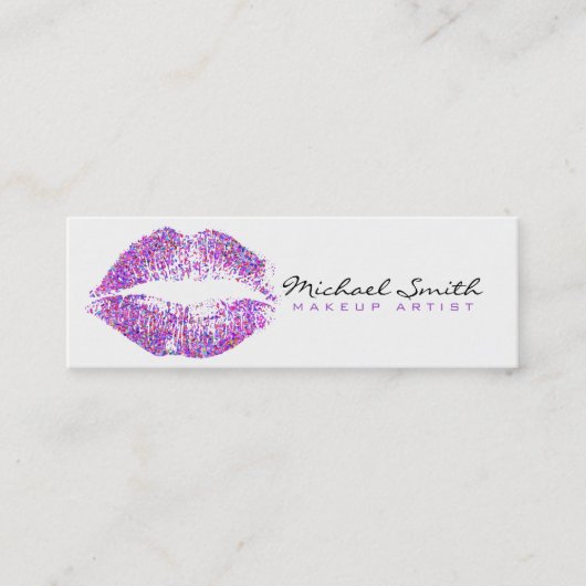 Multicolor Glitter Lips Stylish Makeup Artist #5 Mini Visitekaartje (Voorkant)